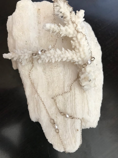 Sterling Silver Beaded 17" Chain Necklace