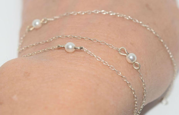 Sterling Silver Beaded 17" Chain Necklace