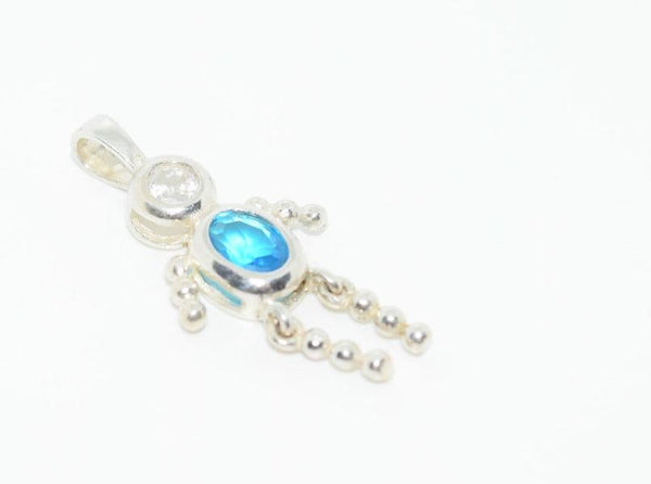 Sterling Silver Child July & December Birthstone Pendants