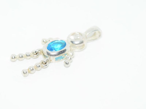 Sterling Silver Child July & December Birthstone Pendants