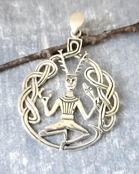 Celtic Sterling Silver Cernunnos Cut-out Designed Pendant
