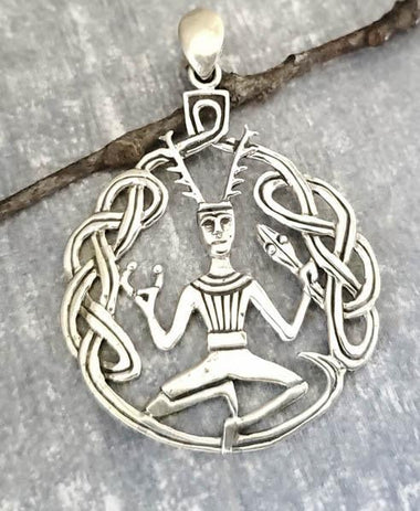 Celtic Sterling Silver Cernunnos Cut-out Designed Pendant