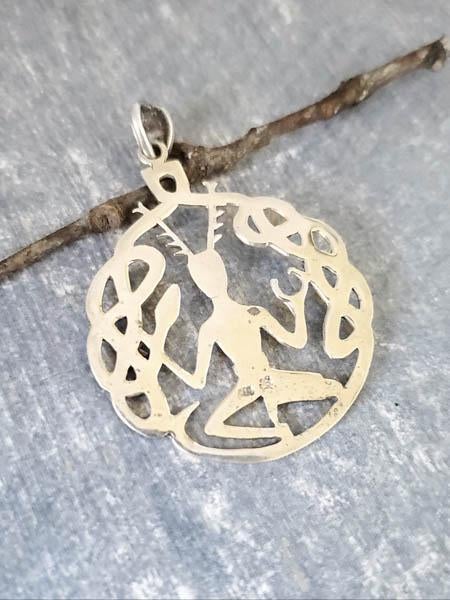 Celtic Sterling Silver Cernunnos Cut-out Designed Pendant