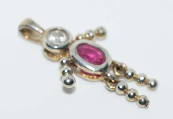 Sterling Silver July & December Child Birthstone Pendants