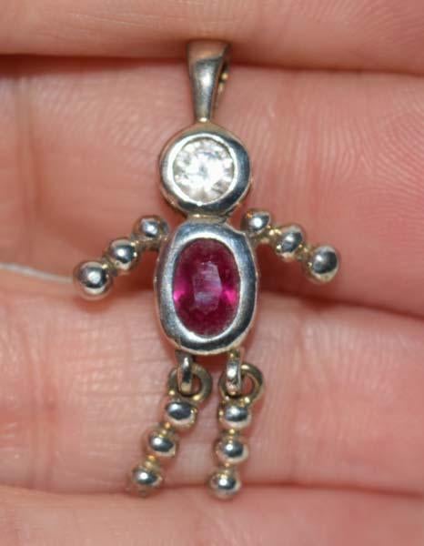 Sterling Silver Child July & December Birthstone Pendants