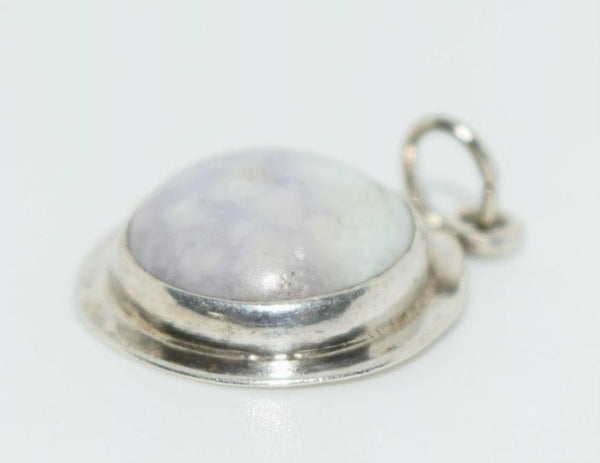 Sterling Silver Light Purple 10.5mm Circle Stone Snake Necklace