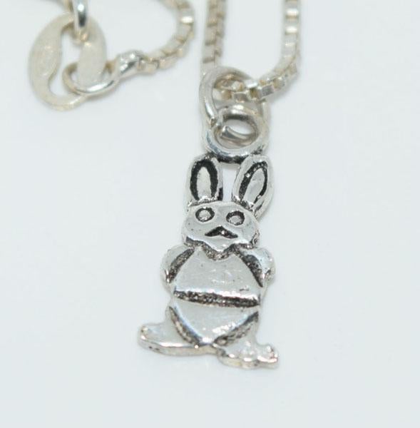Sterling Silver Easter Bunny Necklace