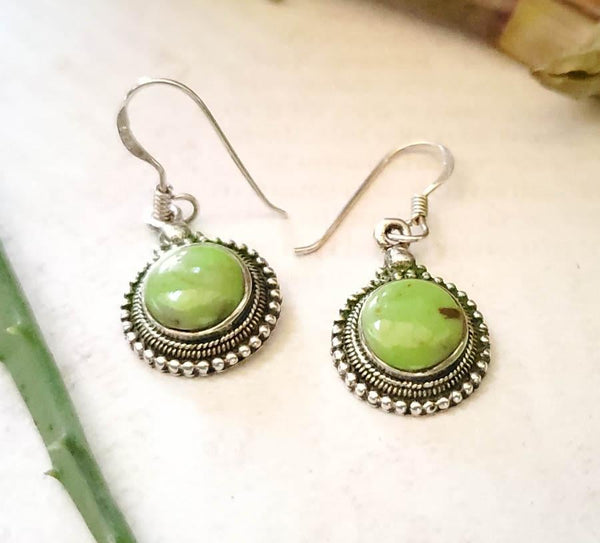Rare Sterling Silver Evans Turquoise Earrings