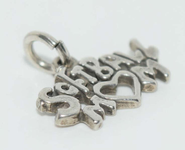 Sterling Silver Softball Mom Charm