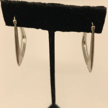 Vintage Sterling Silver Trapezoid Hoop Earrings