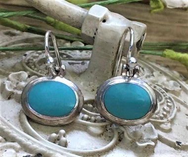Sterling Silver Blue Turquoise Dangle Earrings