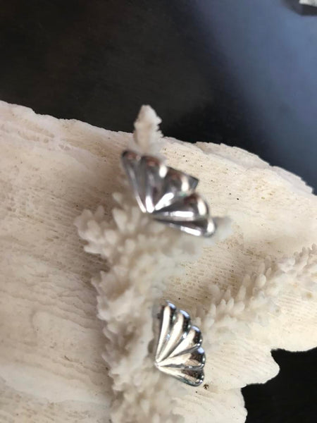 Sterling Silver Vintage Fan Earrings