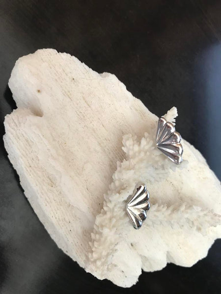 Sterling Silver Vintage Fan Earrings