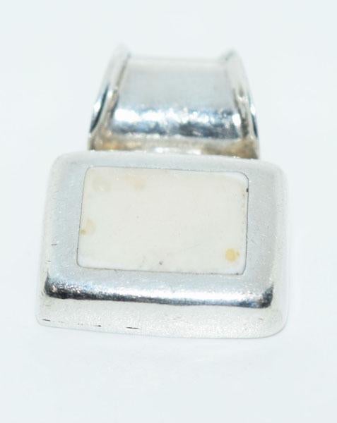 Sterling Artisan Natural Stone Slide Pendant with 10mm  Italian Herringbone Necklace