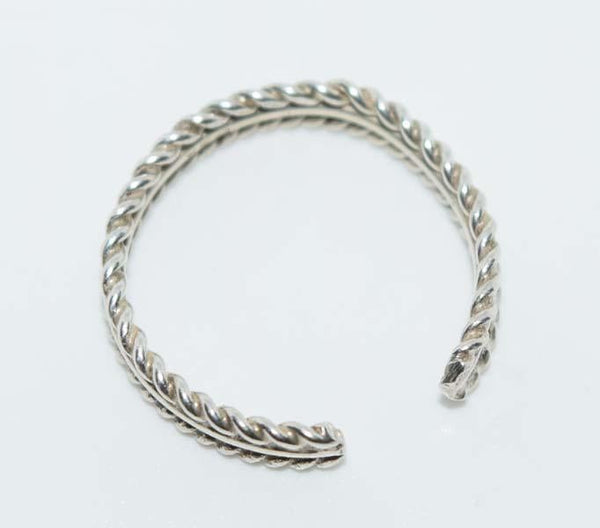 Sterling Rope Edging Adjustable Knuckle Ring