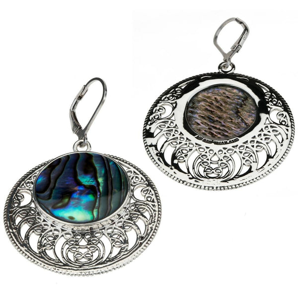 Sterling Silver Openwork Disc Drop Dangle Earrings