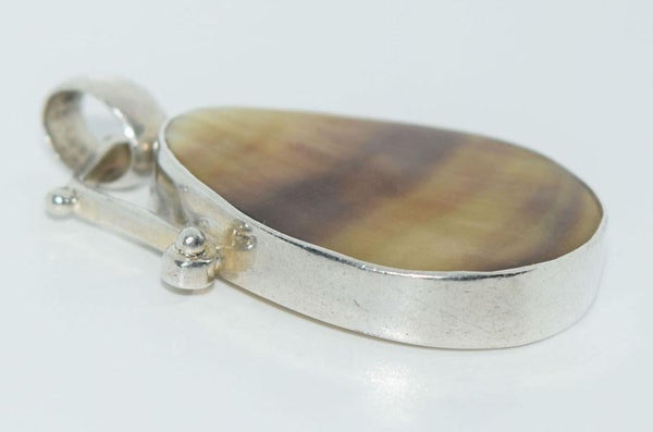 Sterling Silver Artisan Large Shell Pendant