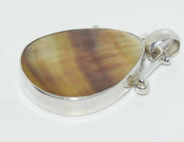 Sterling Silver Artisan Large Shell Pendant