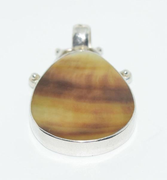 Sterling Silver Artisan Large Shell Pendant