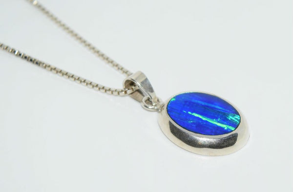 Sterling Silver Dazzling Blue Artisan Pendant Necklace