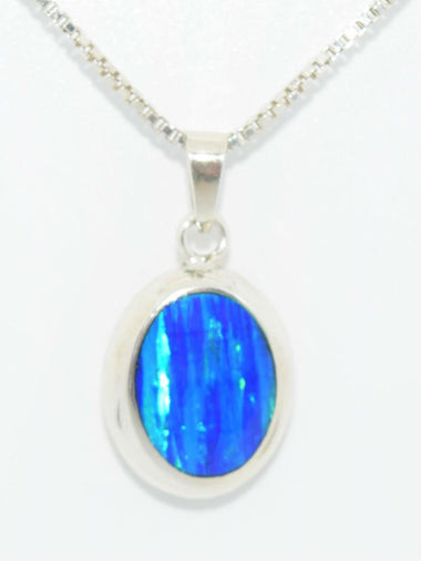 Sterling Silver Dazzling Blue Artisan Pendant Necklace