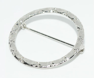 Vintage Sterling Silver Beveled Circle  Pin Brooch