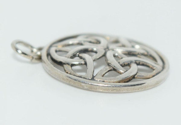 Sterling Silver Celtic Circle Pendant Necklace