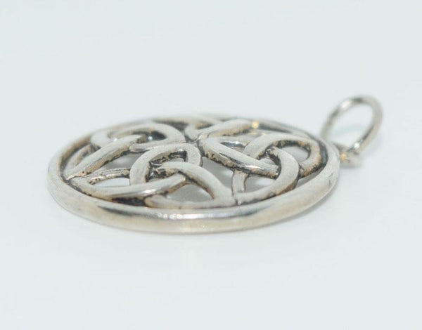 Sterling Silver Celtic Circle Pendant Necklace