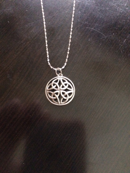 Sterling Silver Celtic Circle Pendant Necklace
