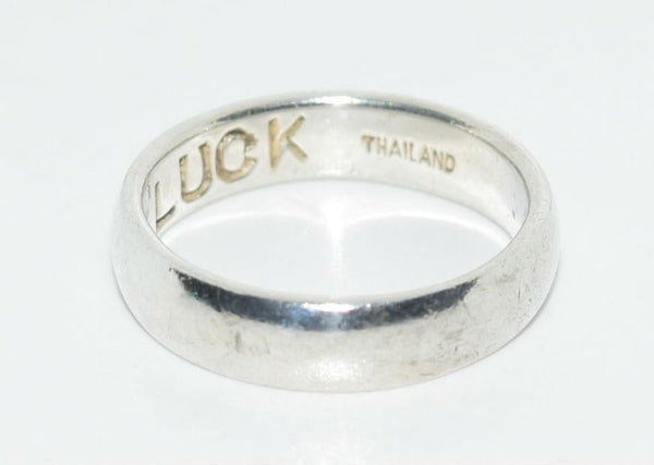 Vintage Sterling Silver Chinese Symbol “Lucky” Band Size 7