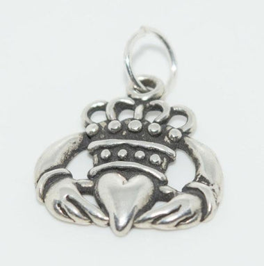 Sterling Silver Claddagh Heart Hands Necklace