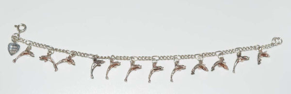 Sterling Silver Dolphin Charm Bracelet