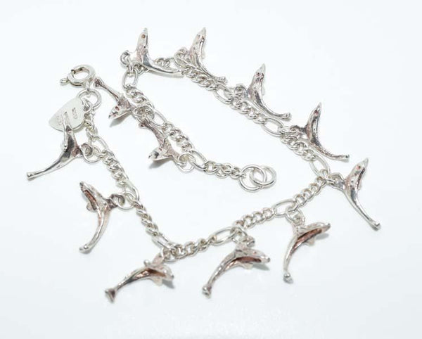 Sterling Silver Dolphin Charm Bracelet