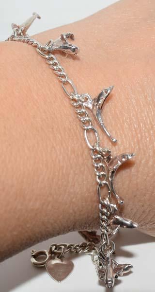 Sterling Silver Dolphin Charm Bracelet