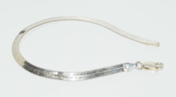 Sterling Silver Etched Herringbone Bracelet