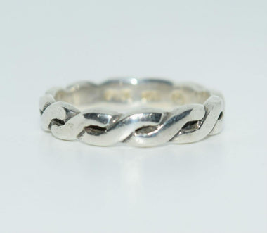 Sterling Silver Flat Twisted Ring Size 6
