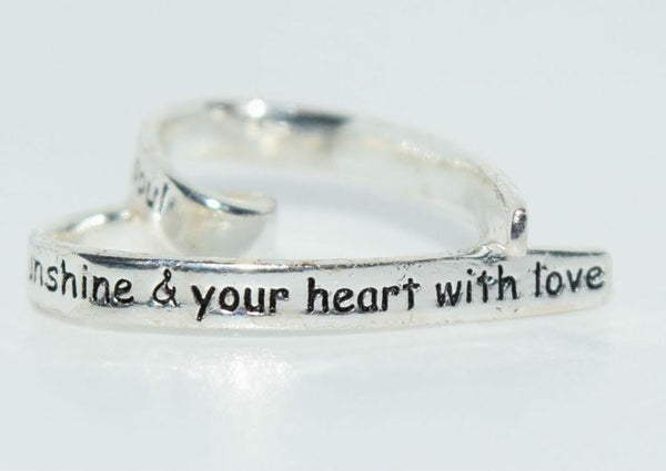 Sterling Silver Engraved Friends Heart Ribbon Pendant