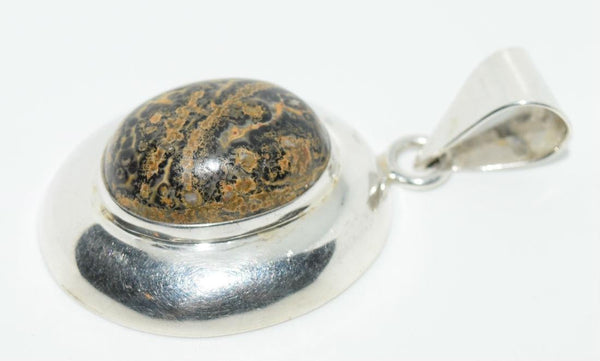 25" Gold over Sterling Silver Natural Domed Pendant Necklace