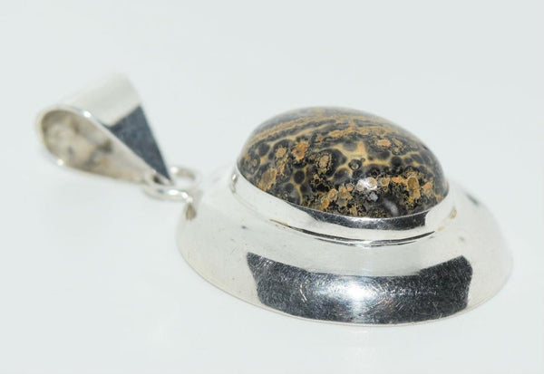 25" Gold over Sterling Silver Natural Domed Pendant Necklace