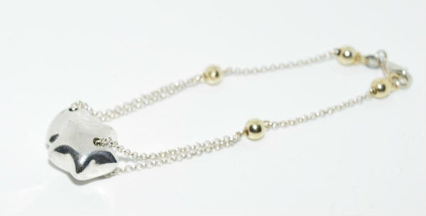 Sterling Silver Puffy Star & Heart Bracelet 7.5"