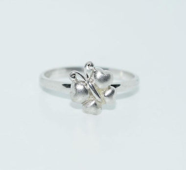 Signed Sterling Silver Raised Butterfly Ring Size 8