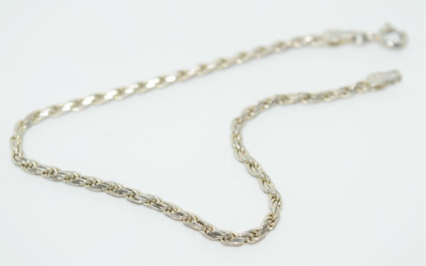 Sterling Silver Rope Chain Bracelet 7"