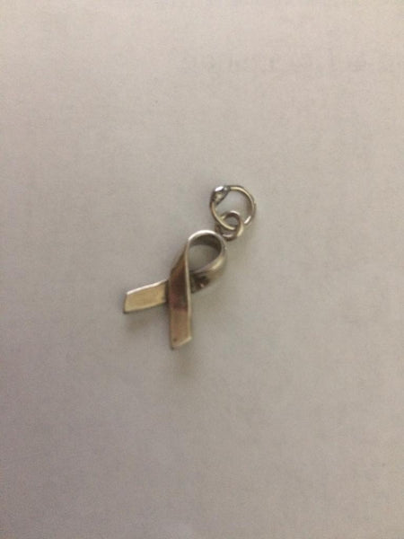 925 Sterling Silver Signed Ribbon Charm for Bracelet