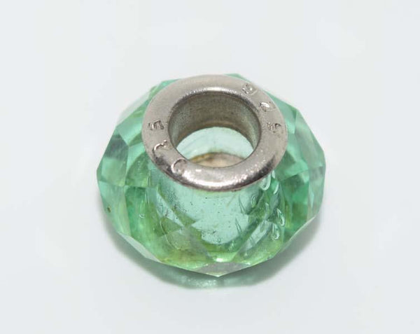 Sterling Silver Slide Bead Bracelet w/3 Charms 7"