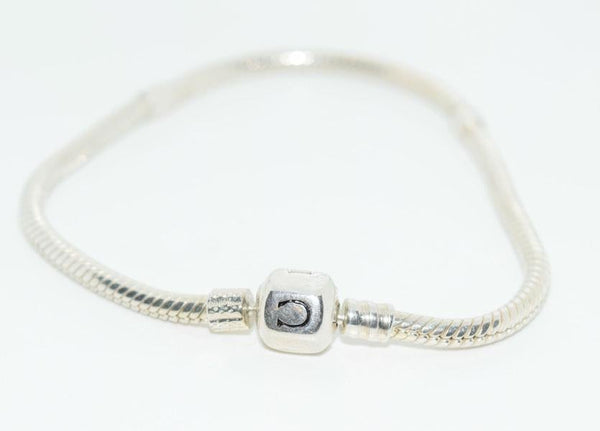 Sterling Silver Slide Bead Bracelet w/3 Charms 7"