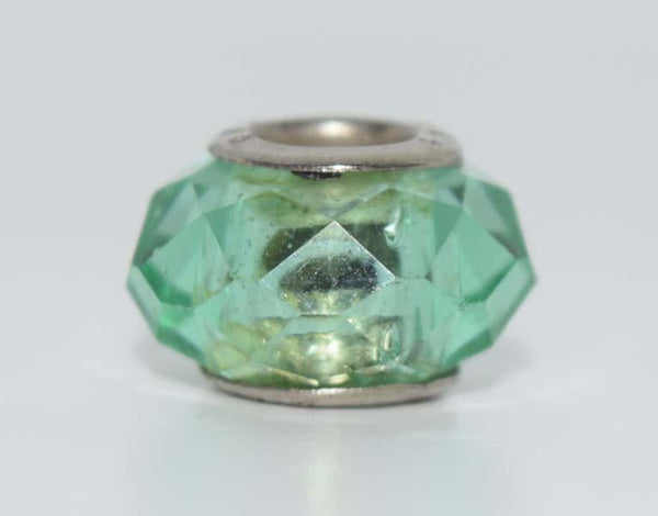 Sterling Silver Slide Bead Bracelet w/3 Charms 7"