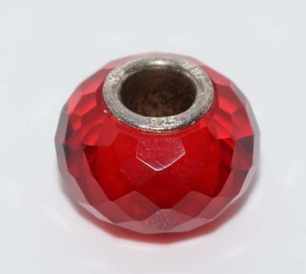 Sterling Silver Slide Bead Bracelet w/3 Charms 7"