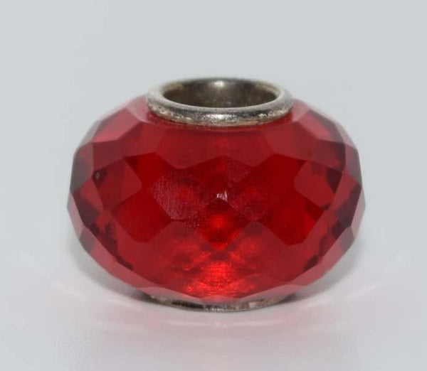 Sterling Silver Slide Bead Bracelet w/3 Charms 7"