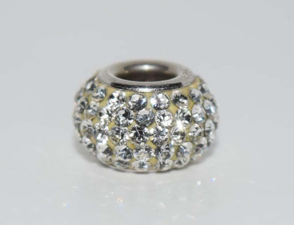 Sterling Silver Slide Bead Bracelet w/3 Charms 7"