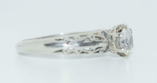 Sterling Silver Solitaire CZ Band Ring Size 9